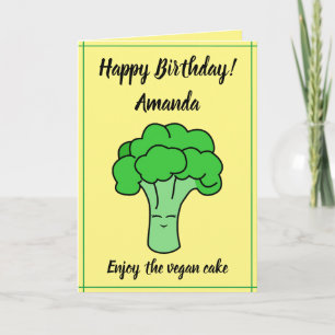 Carte Anniversaire amusant du Brocoli de légumes jaunes 