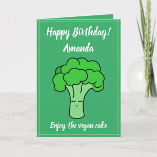 Carte Anniversaire amusant du Brocoli de légumes verts d