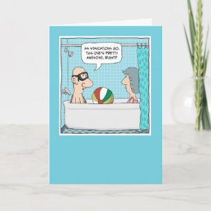 Carte Anniversaire amusant du séjour dans la baignoire