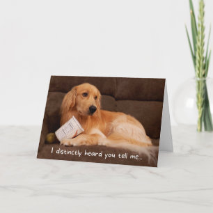Carte Anniversaire amusant Golden Retriever avec glacièr