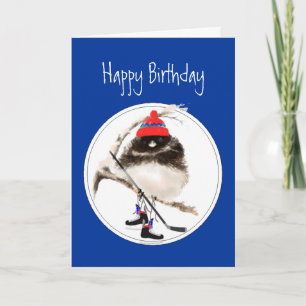 Carte Anniversaire amusant Hockey sur glace Hiver Sport 