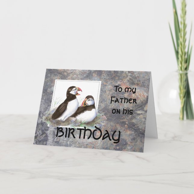 Carte Anniversaire amusant Père, Papa, Mignons Oiseaux d (Devant)
