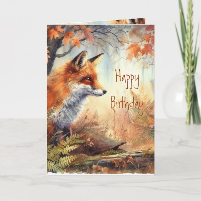 Carte Anniversaire amusant pour Foxy Lady Animale Nature (Devant)