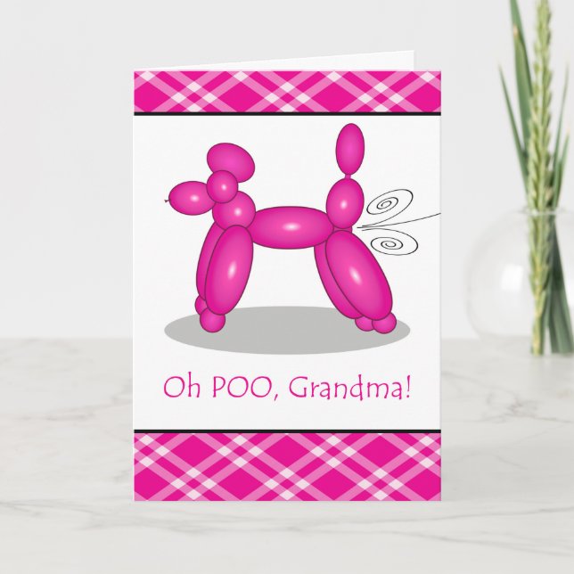 Carte Anniversaire amusant pour grand-mère, panier de ca (Devant)