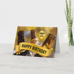 Carte Anniversaire amusant pour le seau de bière du mari