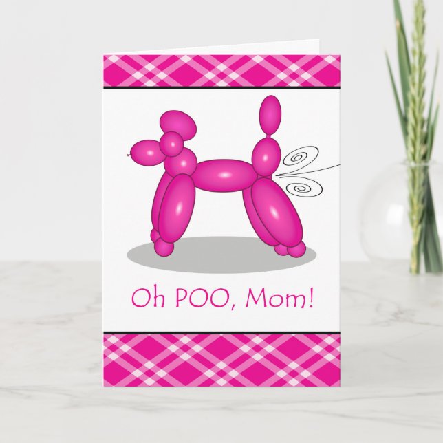 Carte Anniversaire amusant pour maman, Poodle Fart (Devant)