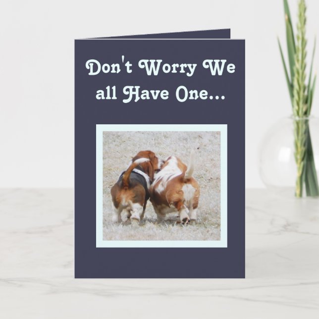 Carte Anniversaire Amusante Avec De Basset Basset  (Devant)