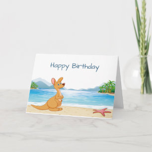 Carte Anniversaire Amusement Australie Kangaroo sur la p