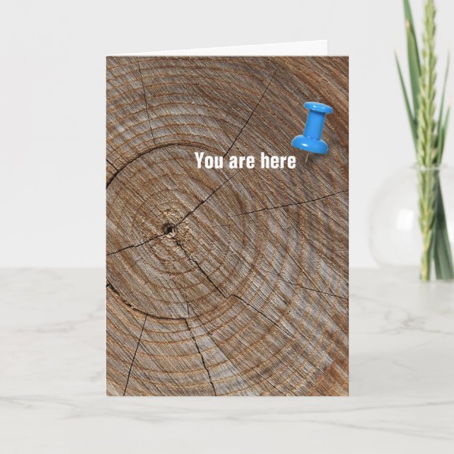 Carte Anniversaire anneaux d'arbre avec tack (Devant)