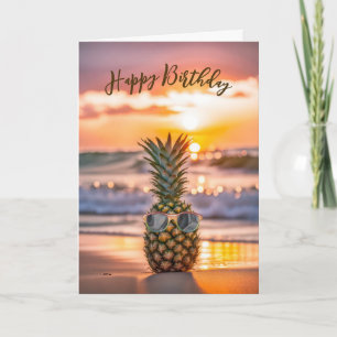 Carte Anniversaire Anniversaire Ananas Avec Lunettes De 