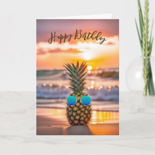 Carte Anniversaire Anniversaire Ananas Avec Lunettes De 