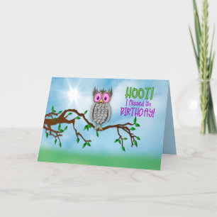 Carte Anniversaire, Anniversaire, Grosse Chouette, Lunet