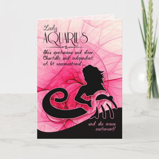Carte Anniversaire Aquarius Pour Son Symbole Zodiac Star (Devant)