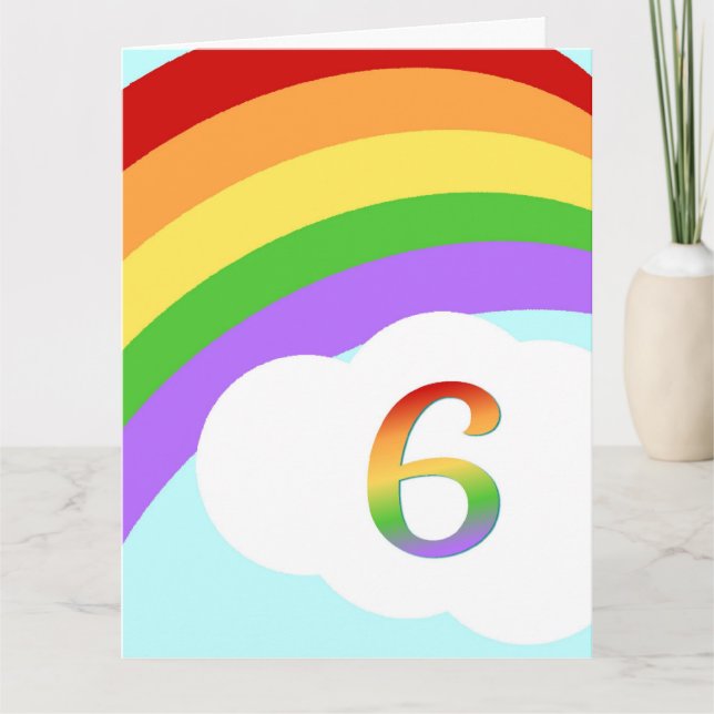 Carte Anniversaire Arc En Arc Pour 6 Ans (Devant)