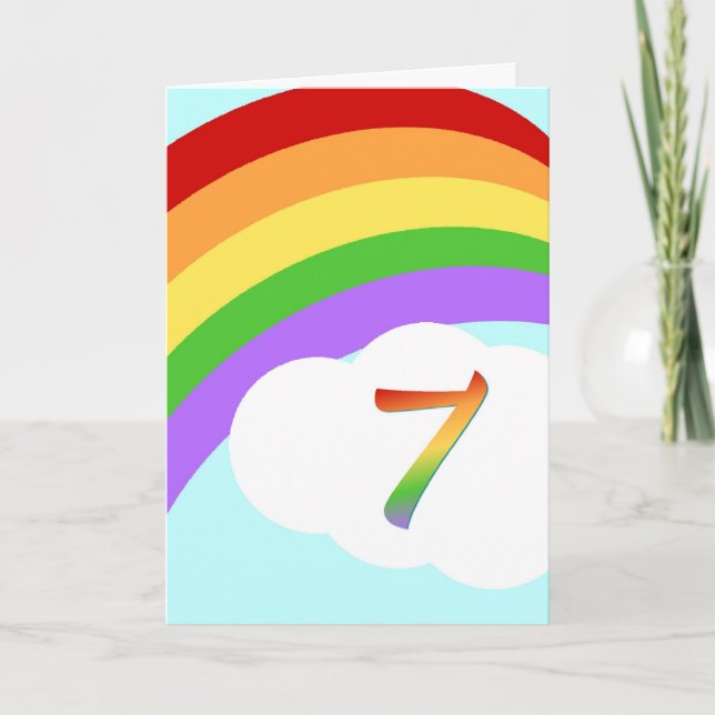 Carte Anniversaire Arc En Arc Pour 7 Ans (Devant)