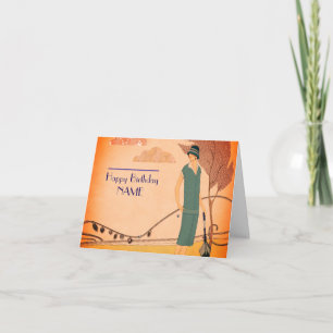 Carte Anniversaire Art déco des années 1930