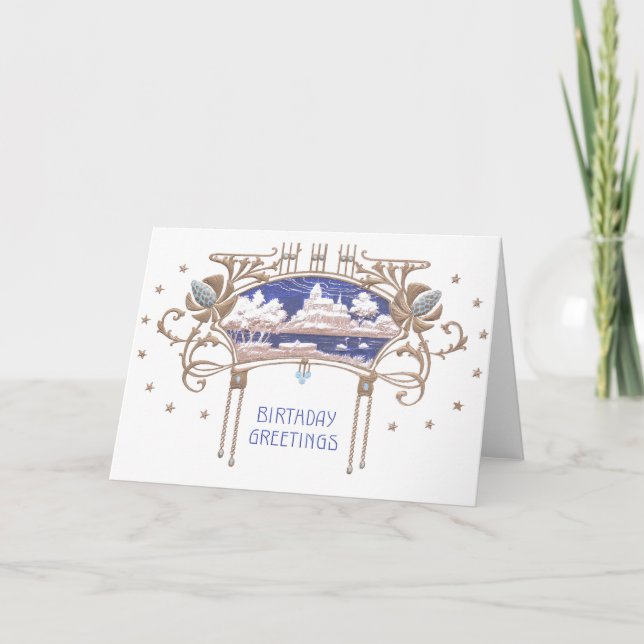 Carte Anniversaire Art Nouveau (Devant)