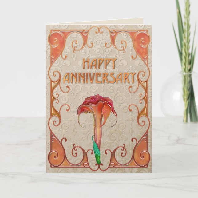 Carte Anniversaire Art Nouveau (Devant)