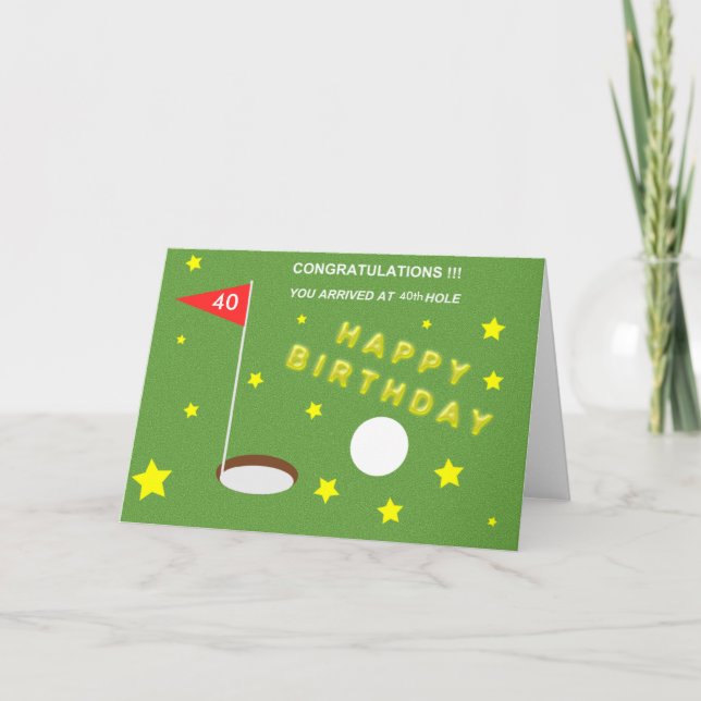 Carte anniversaire au golf (Devant)