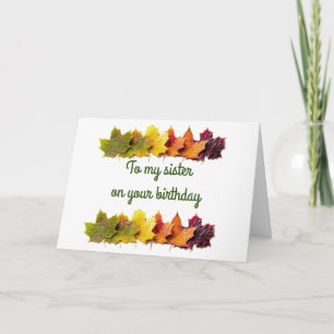 CARTE **ANNIVERSAIRE AUTOMNE DE MA SOEUR**
