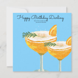 Carte anniversaire, avec cocktail et message amusa