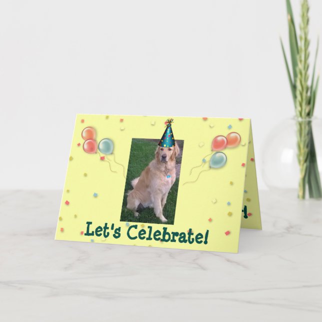 Carte Anniversaire Avec Jake The Golden Retriever (Devant)
