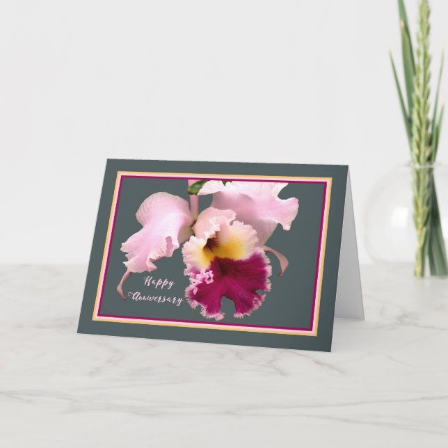 Carte Anniversaire avec orchidée Phalaenopsis (Devant)