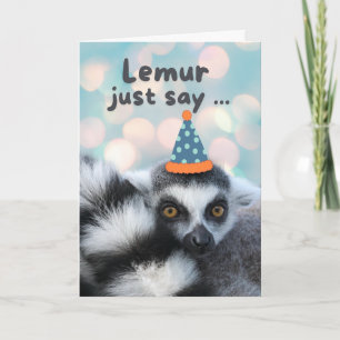 Carte Anniversaire Bague Cute Tail Lemur Pun