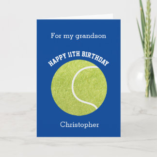 Carte Anniversaire Balle de Tennis Bleue