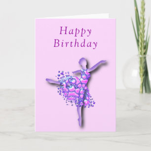 Carte Anniversaire Ballerina - Ballet Dancer Girl