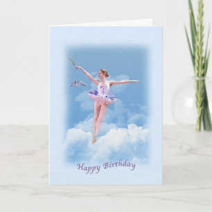 Carte Anniversaire, Ballerina Dansant au-dessus des nuag