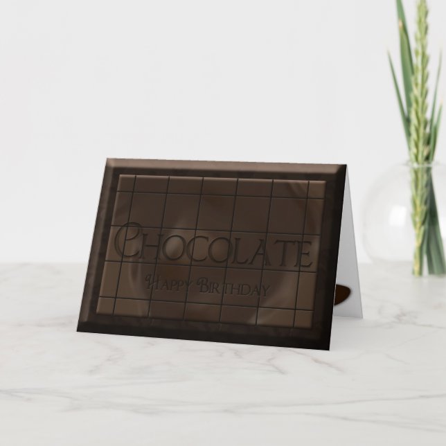 CARTE ANNIVERSAIRE - BARRE DE BONBONS AU CHOCOLAT - (Devant)
