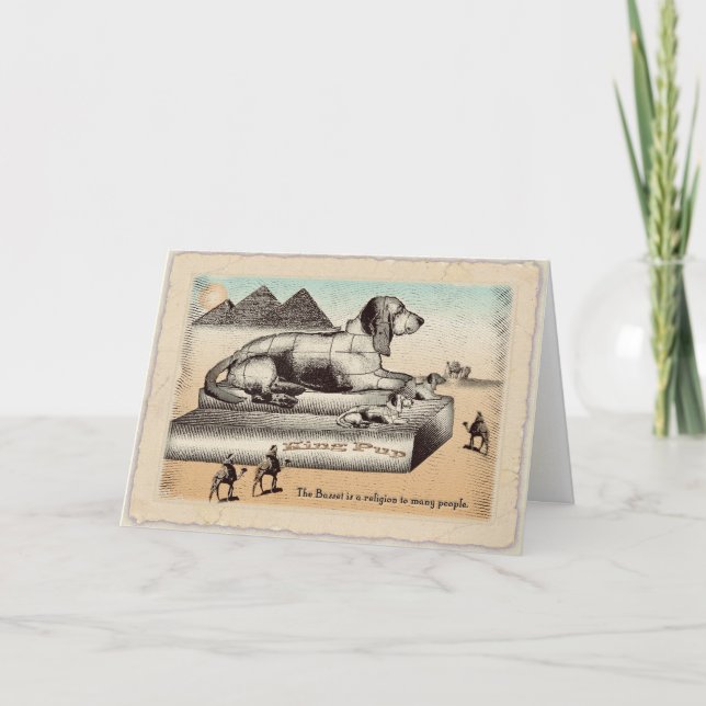 Carte Anniversaire - Basset sphinx (Devant)