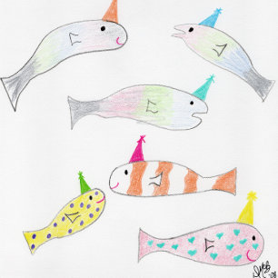 Carte Anniversaire - Beaucoup de poissons d'anniversaire