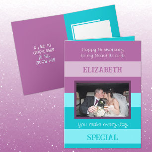 Carte Anniversaire belle femme violet bleu photo