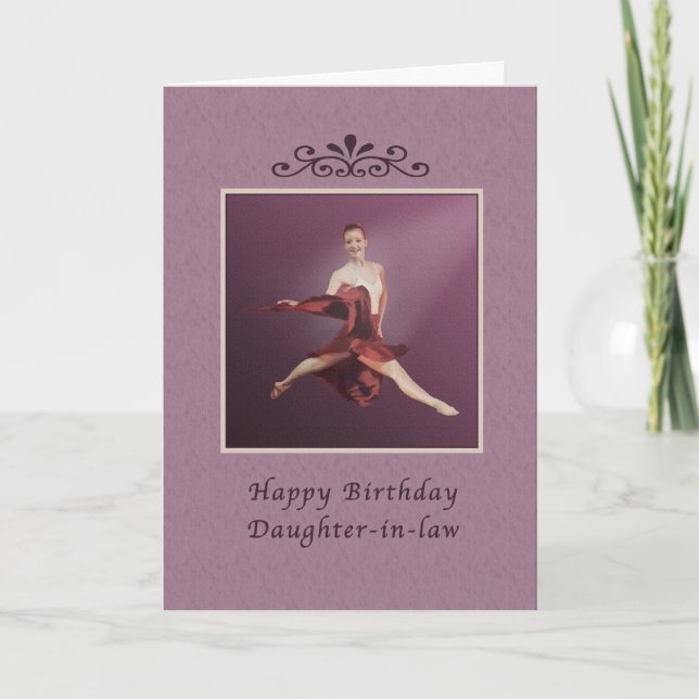 Carte Anniversaire, Belle-fille, Ballerine bondissante (Devant)