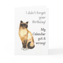 Carte Anniversaire - Birman Cat
