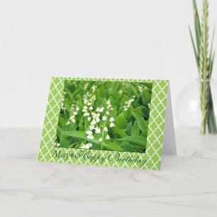 Carte Anniversaire blanc renversant du muguet de mai