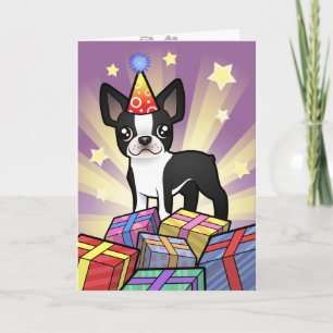 Carte Anniversaire Boston Terrier