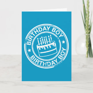 Carte Anniversaire Boy -effet tampon en caoutchouc blanc