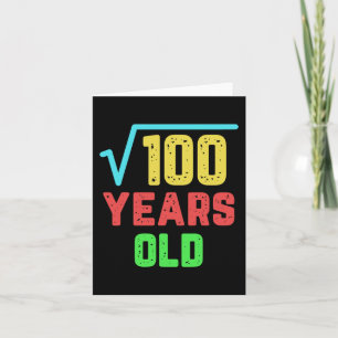Carte Anniversaire Cadeau Carré Racine De 100 10 Ans