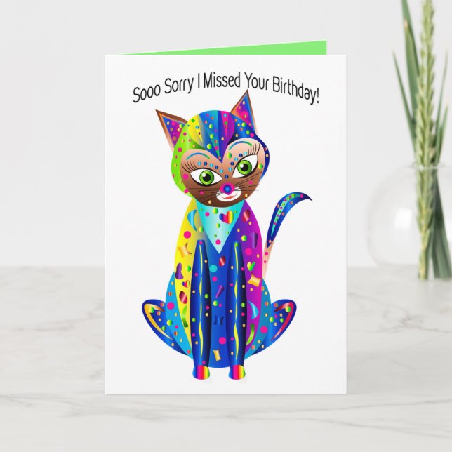 Carte Anniversaire, Calico Cat, Groupe Kaleidoscope (Devant)