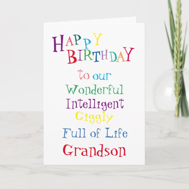 Carte anniversaire card.boys.sons.male de petit-fils (Devant)