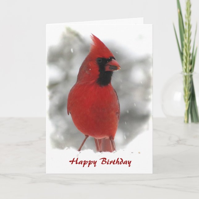 Carte Anniversaire Cardinal Bird (Devant)