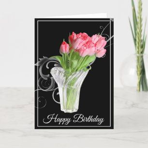 Carte Anniversaire Carte Tulips Rose