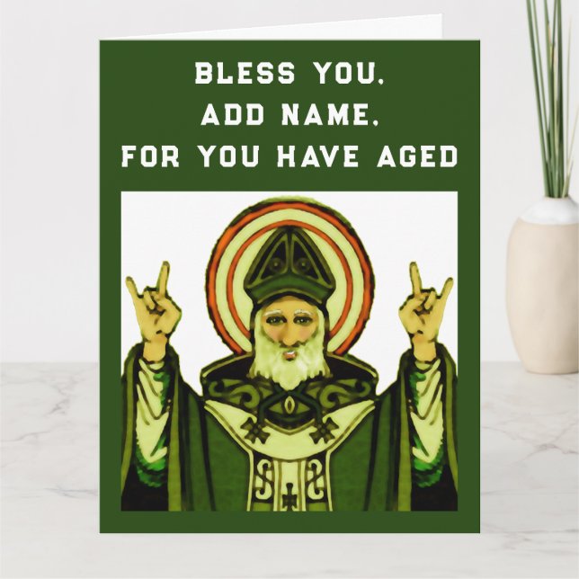 Carte anniversaire catholique drôle (Devant)
