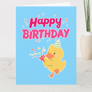 Carte ANNIVERSAIRE Célébration Cute Kawaii Chick Baby Ch