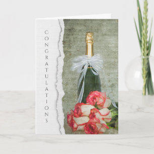 Carte Anniversaire Champagne Roses