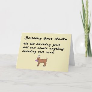 Carte Anniversaire Chèvre Haiku - un drôle de poème d'an