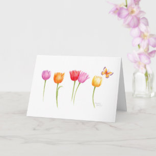 Carte Anniversaire Christian Colorée Tulipes Béni Vous C